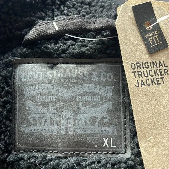Levi’s Original Sherpa Trucker Jacket Updated Fit XL in Black - Picture 7 of 7